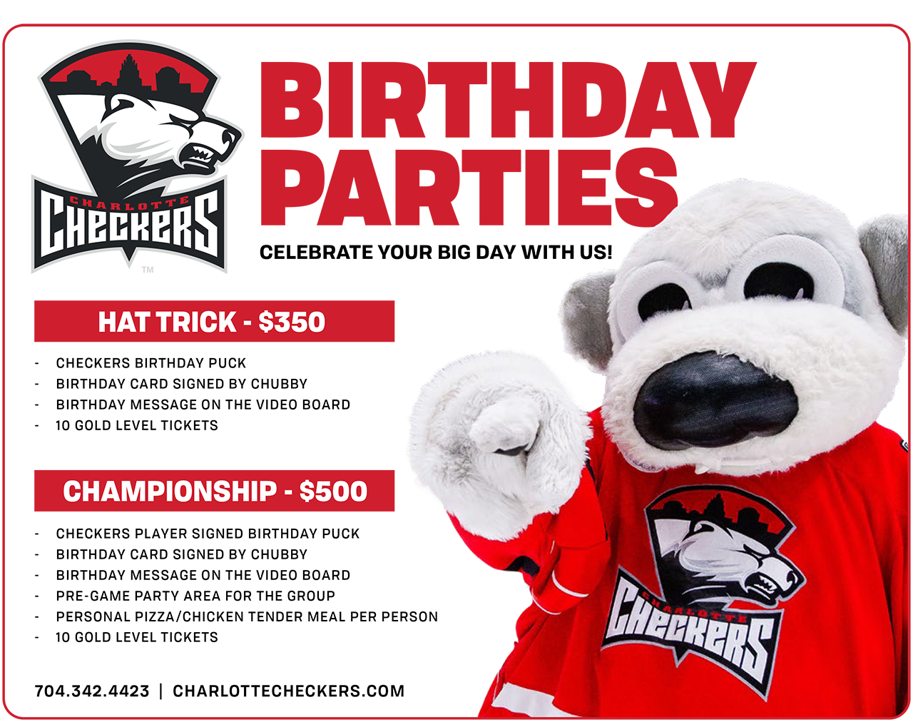 Charlotte Checkers Birthday Parties