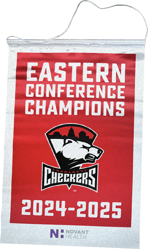 Charlotte Checkers Eastern Conference Champion banner giveaway