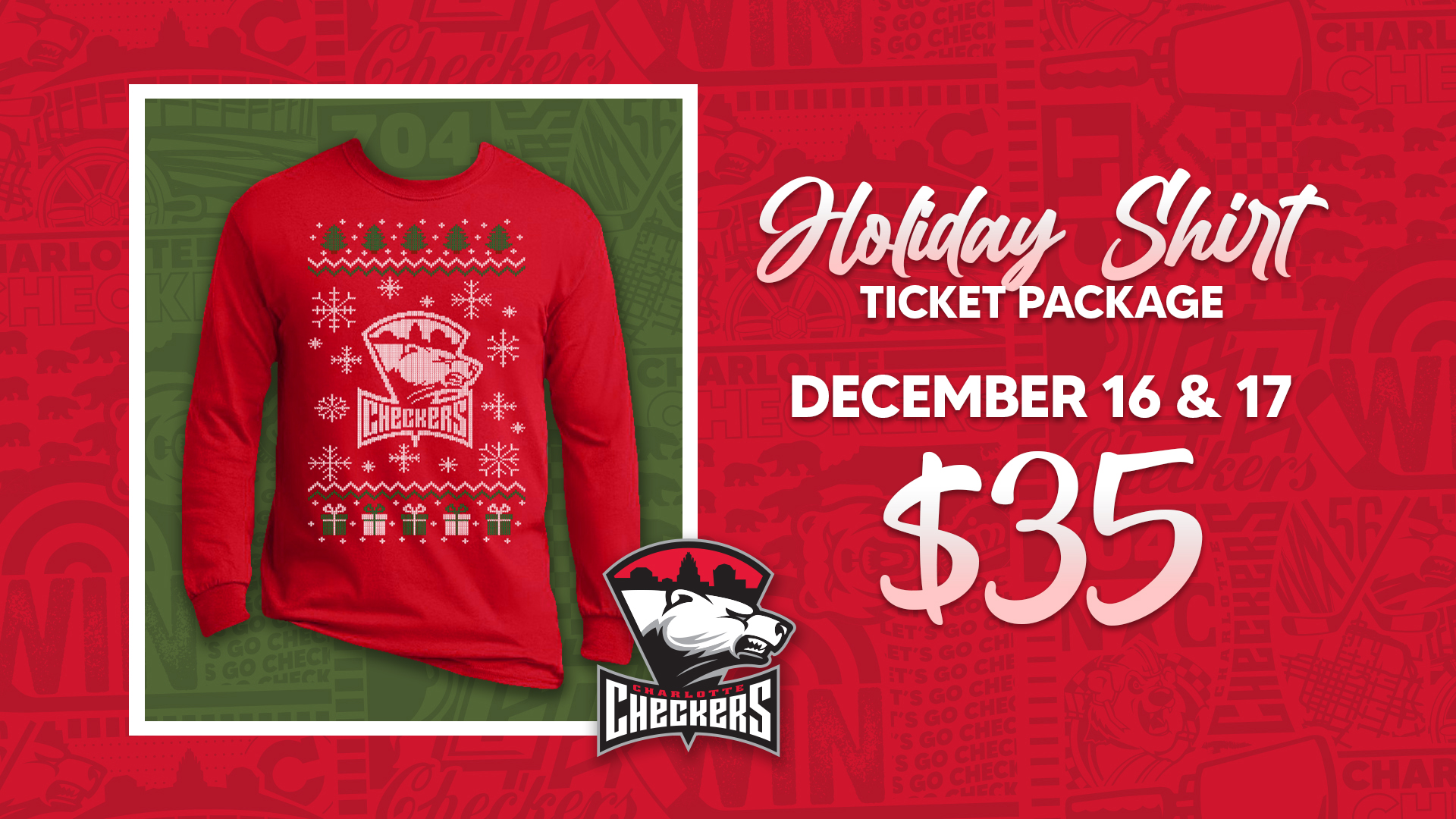 Charlotte Checkers Holiday Shirt Package