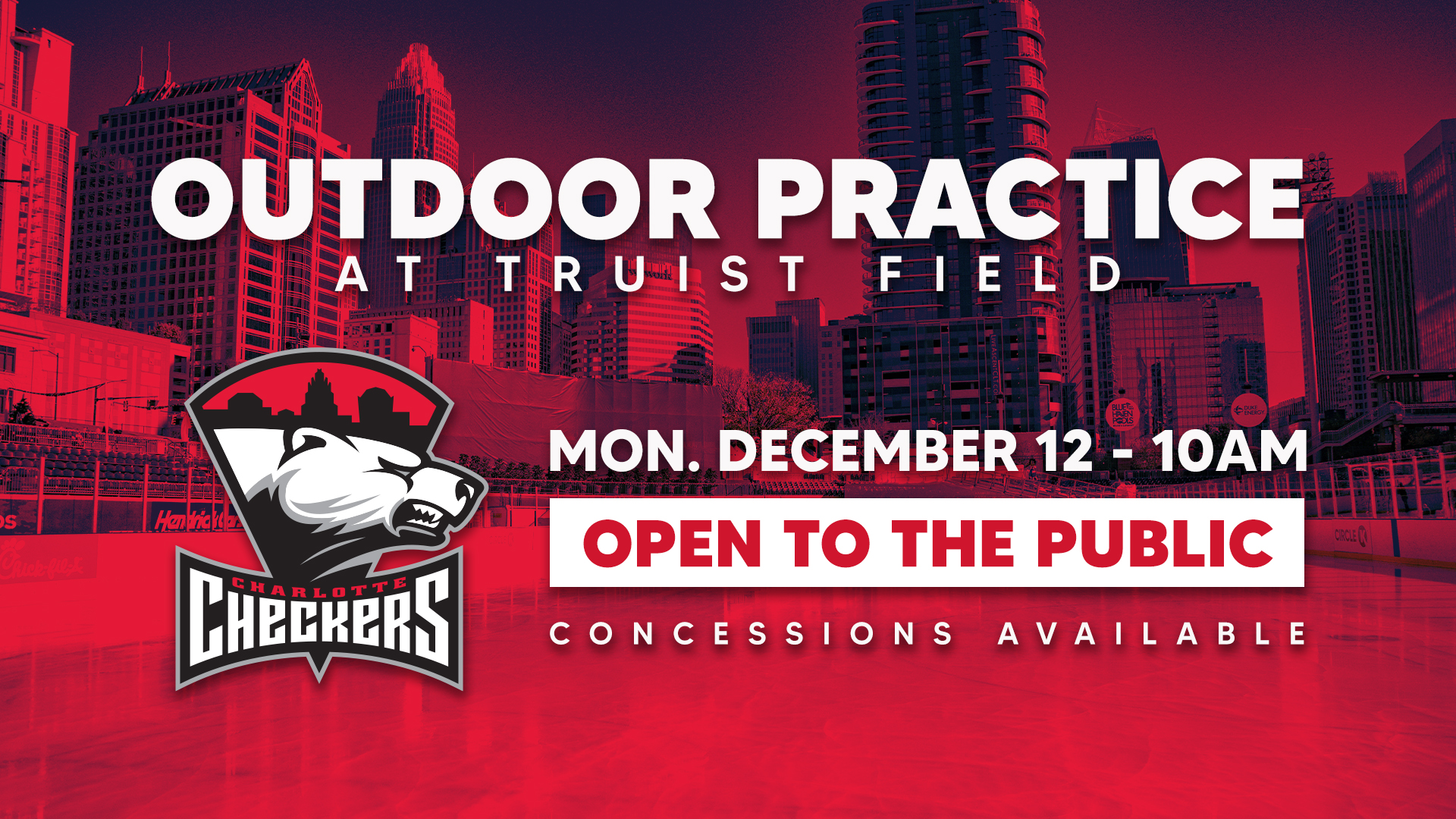 Charlotte Checkers outdoor practice at Truist Field